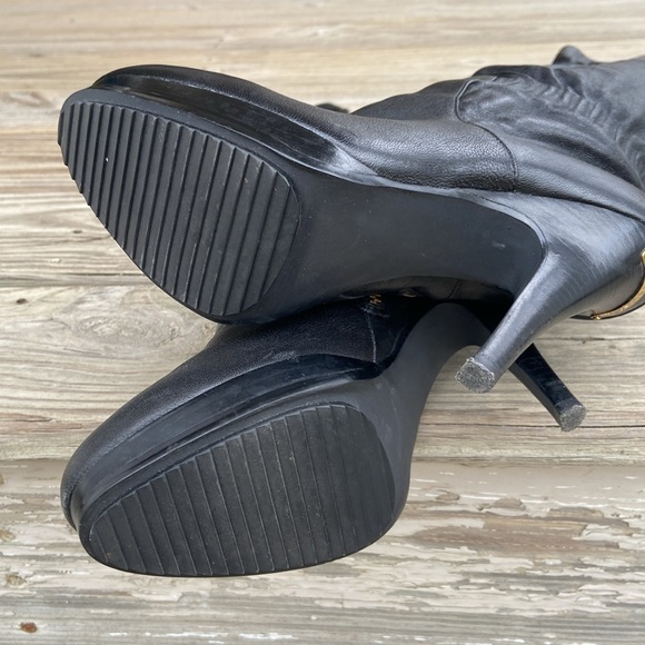 Michael Kors Tall Black Nappa Leather Webster Boots Women's Size 8.5 - Picture 9 of 11